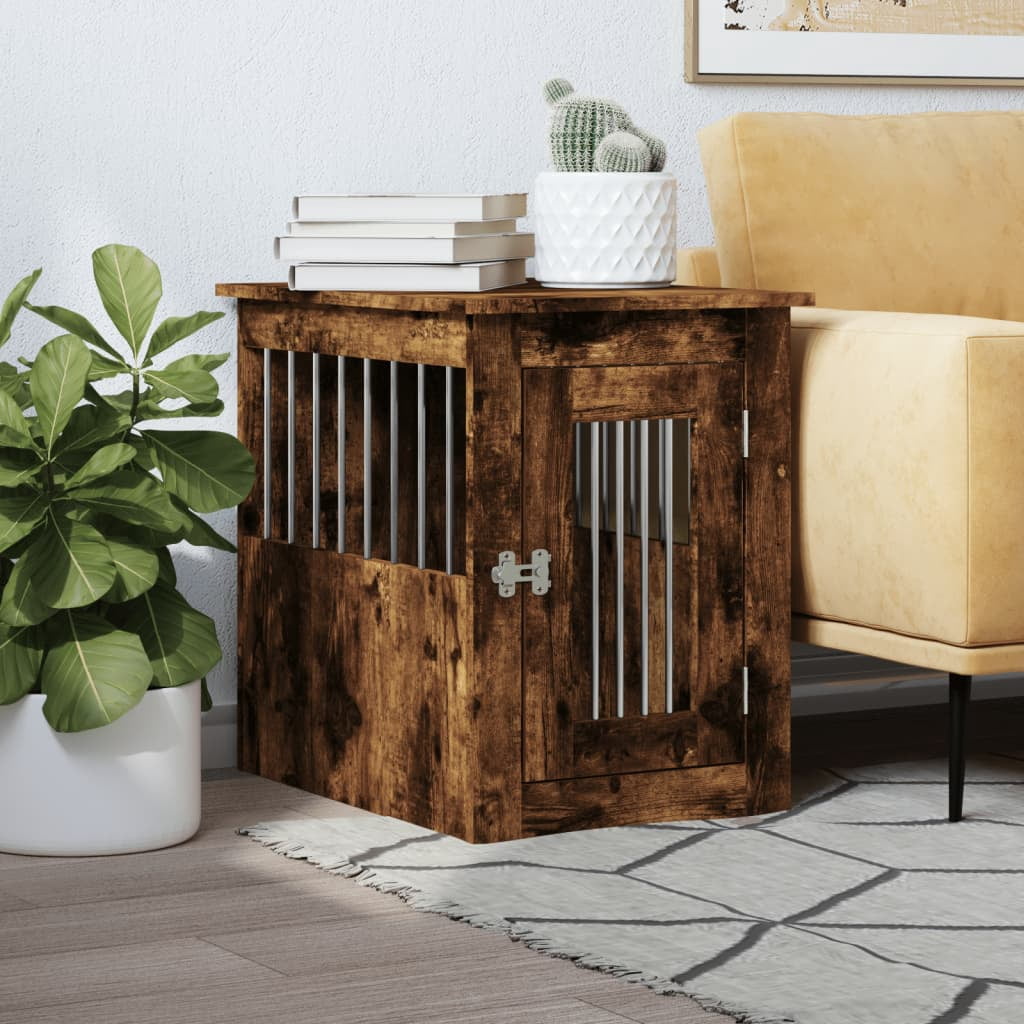 Photo inspiration: Gallery Detail: Vidaxl Dog Crate Furniture Smoked Oak Engineered Wood Steel Medium