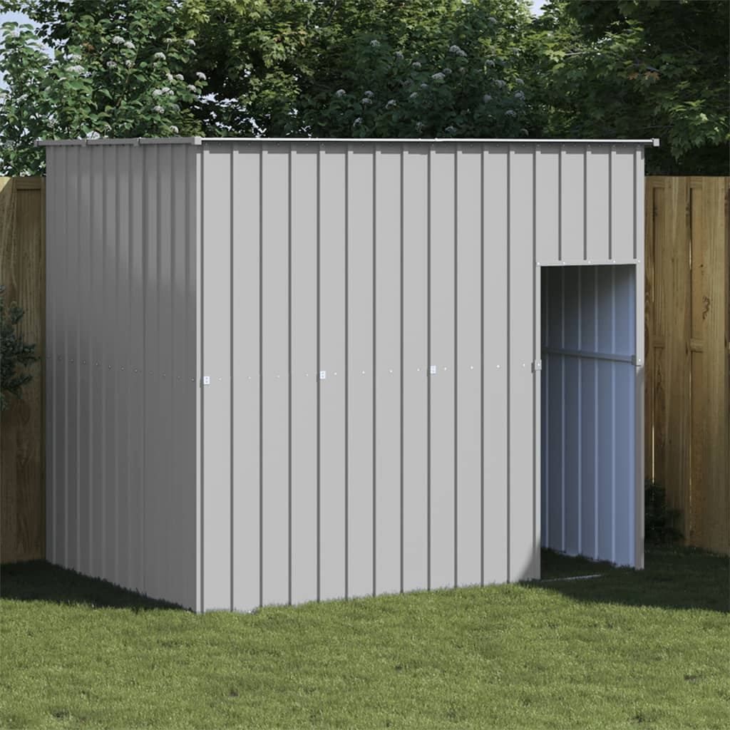 Light Gray Galvanized Steel Outdoor Dog House with Roof