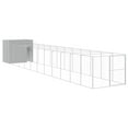 thumbnail image 1 of vidaXL Dog House with Run Anthracite 84.3"x260.2"x71.3" Galvanized Steel, 1 of 95