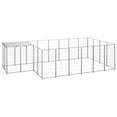 thumbnail image 1 of vidaXL Dog Kennel Steel Outdoor Puppy Enclosure Cage Black/Silver Multi Sizes, 1 of 20