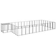 thumbnail image 1 of vidaXL Dog Kennel Steel Outdoor Puppy Enclosure Cage Black/Silver Multi Sizes, 1 of 42