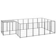 thumbnail image 1 of vidaXL Dog Kennel Steel Outdoor Puppy Enclosure Cage Black/Silver Multi Sizes, 1 of 18