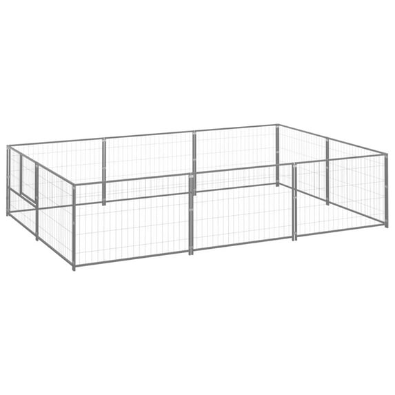 vidaXL Dog Kennel Steel Outdoor Puppy Pet Supply Cage Black/Silver Multi Sizes