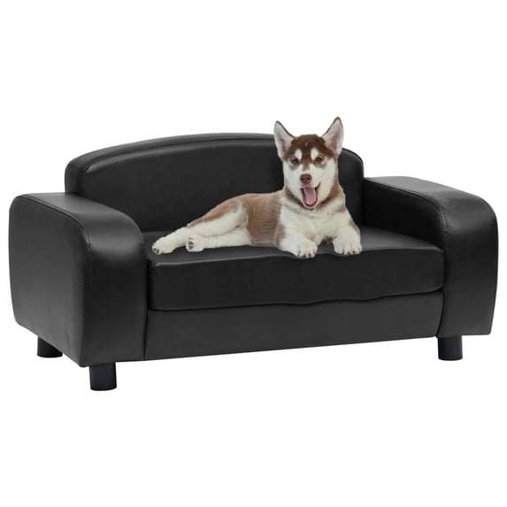 vidaXL Washable Small Pet Sofa with Pet Sofa & Cushion, Black