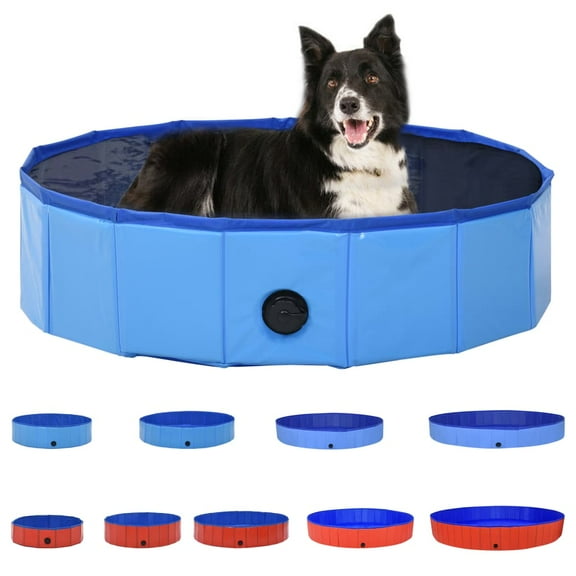 vidaXL Dog Swimming Pool Foldable Dog Pool Pet Paddling Pool Bath Tub PVC
