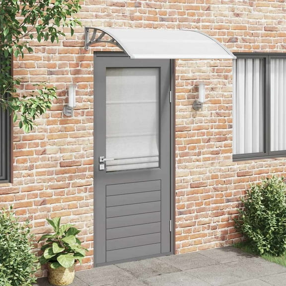 vidaXL Door Canopy, Outdoor Awning for Porch & Patio, Polycarbonate Cover, 47.2x39.4 In, Gray