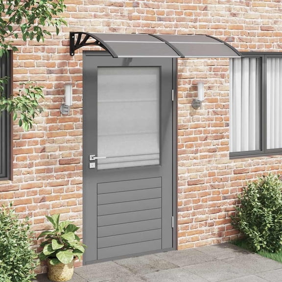 vidaXL Black, 59.1" x 39.4" Polycarbonate, RV Awnings Stationary Door Awning