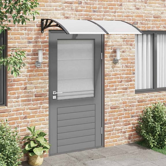 vidaXL Door Canopy, Outdoor Awning for Porch & Patio, Polycarbonate Cover, 59.1x39.4 In, Black