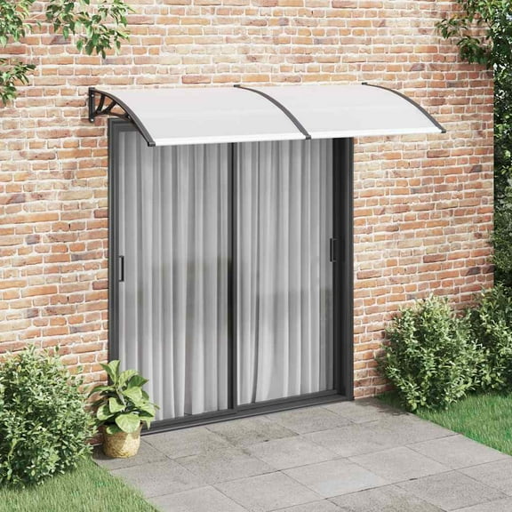 vidaXL Door Canopy, Outdoor Awning for Porch & Patio, Polycarbonate Cover, 78.7x39.4 In, Black