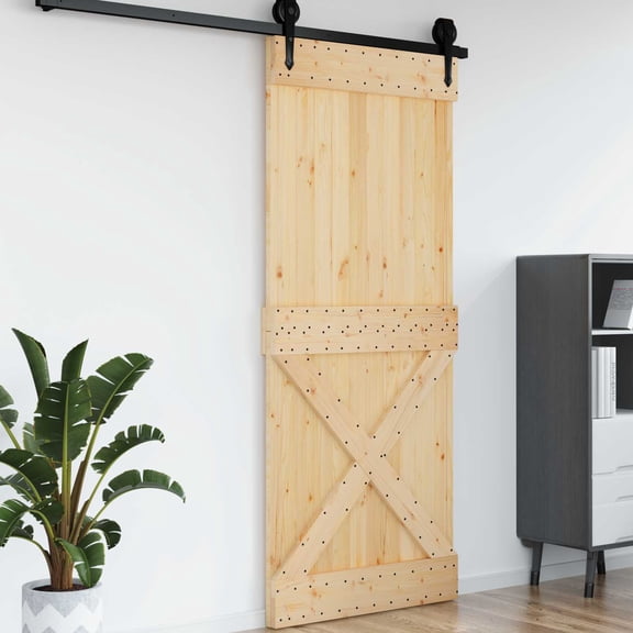 vidaXL Door NARVIK Natural 37.40 x 82.68 in Solid Pine Wood