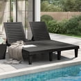 thumbnail image 1 of vidaXL Double Sun Lounger Black 61"x54.3"x32.7" Polypropylene, 1 of 11
