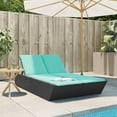 thumbnail image 1 of vidaXL Double Sun Lounger with Cushions Outdoor Poly Rattan Brown/Gray/Black, 1 of 10
