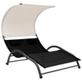 thumbnail image 1 of vidaXL Double Sunlounger Patio Outdoor Lounge Chair with Canopy Textilene, 1 of 6