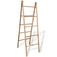 thumbnail image 1 of vidaXL Double Towel Ladder with 5 Rungs Bamboo 19.7"x63", 1 of 5