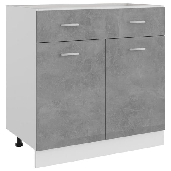 vidaXL Drawer Bottom Cabinet, Concrete Gray, 31.5''