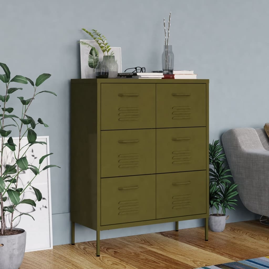 vidaXL Drawer Cabinet Freestanding Storage File Cabinet for Home Office Steel