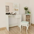 thumbnail image 1 of vidaXL Dressing Table Engineered Wood 29.5"x15.7"x55.5" White, 1 of 4