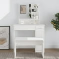 thumbnail image 1 of vidaXL Dressing Table with Mirror White 34.1"x13.8"x53.5", 1 of 3