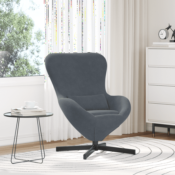 vidaXL Egg Chair Dark Grey Velvet