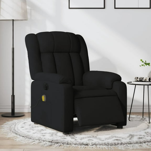 vidaXL Electric Massage Recliner Chair Black Fabric