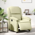 thumbnail image 1 of vidaXL Electric Recliner Chair Cream Real leather, Metal, Plywood Standard, 1 of 5