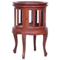 thumbnail image 1 of vidaXL Storage Solid Mahogany Wood and Glass Round End Table, Brown, 1 of 15