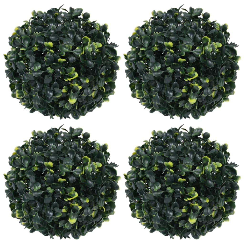 4.7" Green Plastic Boxwood Topiary Balls with Lights