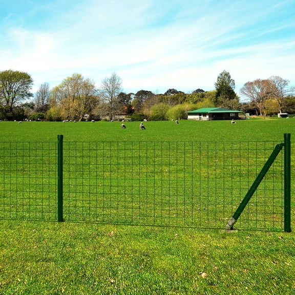 vidaXL Fence Garden Barrier Fence Metal Fence Wire Mesh Fencing Steel Green