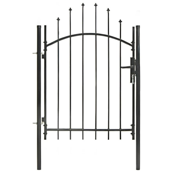 vidaXL Fence Gate Metal Fence Post Garden Gate for Outdoor Patio Lawn Steel