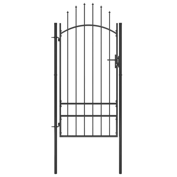 vidaXL Fence Gate Metal Fence Post Garden Gate for Outdoor Patio Lawn Steel