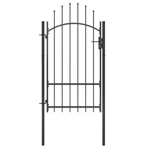 vidaXL Fence Gate Metal Fence Post Garden Gate for Outdoor Patio Lawn Steel