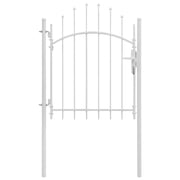 vidaXL Silver Steel Fence Gate with Metal Fence Post for Outdoor Patio Lawn