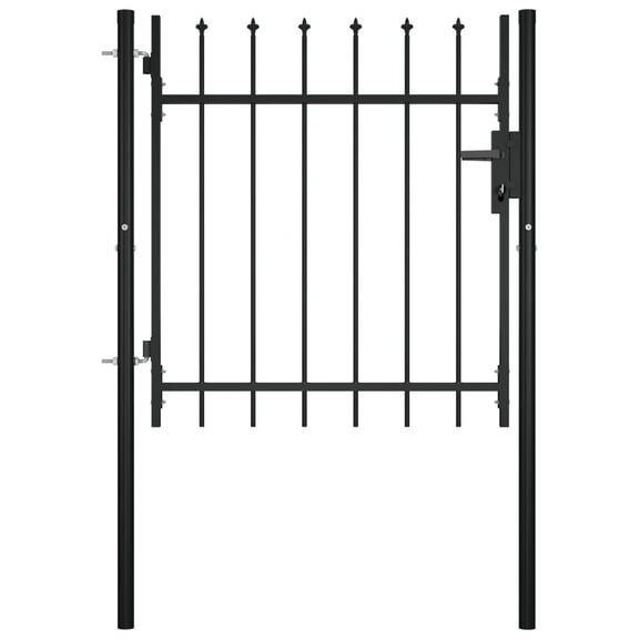 vidaXL Fence Gate Metal Fence Post Garden Gate with Spear Top 39.4"x29.5"
