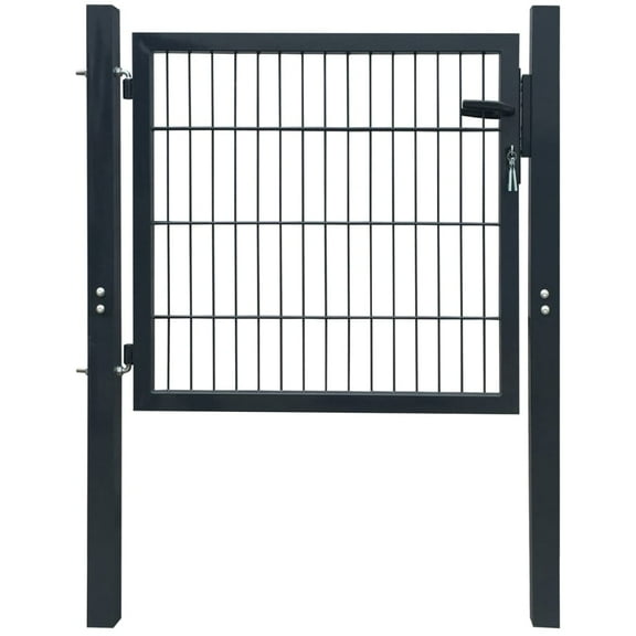 vidaXL Fence Gate Metal Fence Post for Outdoor Doorway Garden Gate (Single)