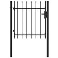 thumbnail image 1 of vidaXL Fence Gate Single Door with Spike Top Steel 39.4"x39.4" Black, 1 of 8