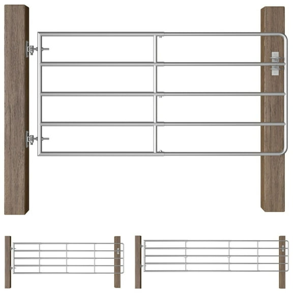 vidaXL Field Gate Farm Gate for Poultry Animals Garden Gate Farm Door Silver