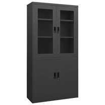 vidaXL Filing Cabinet Storage Cabinet Locker with Doors and Shelves Steel