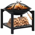 thumbnail image 1 of vidaXL Fire Pit with Poker 21.3"x21.3"x21.7" Steel, 1 of 10