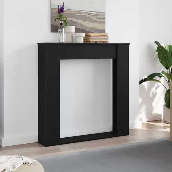 vidaXL Fireplace Surround Black Oak 39.4x7.9x39.4" Engineered Wood