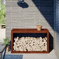 thumbnail image 1 of vidaXL Firewood Rack 39.4x15.7x23.6" Weathering Steel, 1 of 4