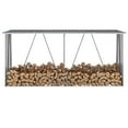 thumbnail image 1 of vidaXL Firewood Rack Roof Galvanized Steel 129.9 in, 1 of 26