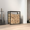 thumbnail image 1 of vidaXL Firewood Rack Storage Fire Log Stand Stacker Holder Matt Black Steel, 1 of 6