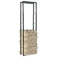 thumbnail image 1 of vidaXL Firewood Rack with Base Black Steel Organizer Log Holder Multi Sizes, 1 of 7
