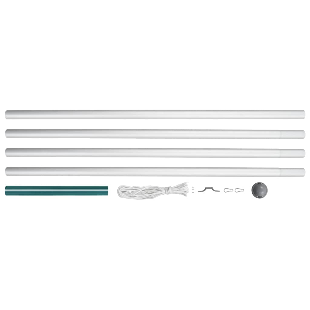 244.1" Aluminum Outdoor Flagpole Kit with Ground Sleeve