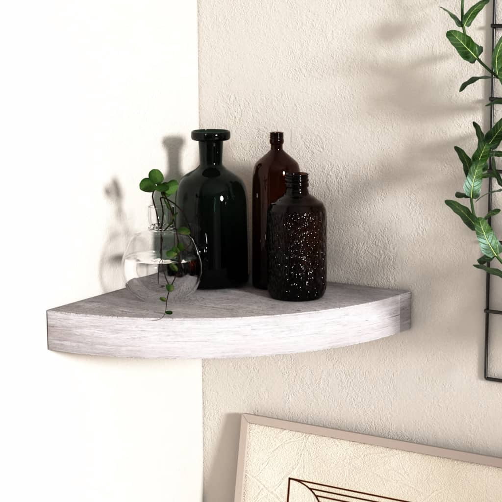 vidaXL Floating Corner Shelf Oak 9.8"x9.8"x1.5" MDF
