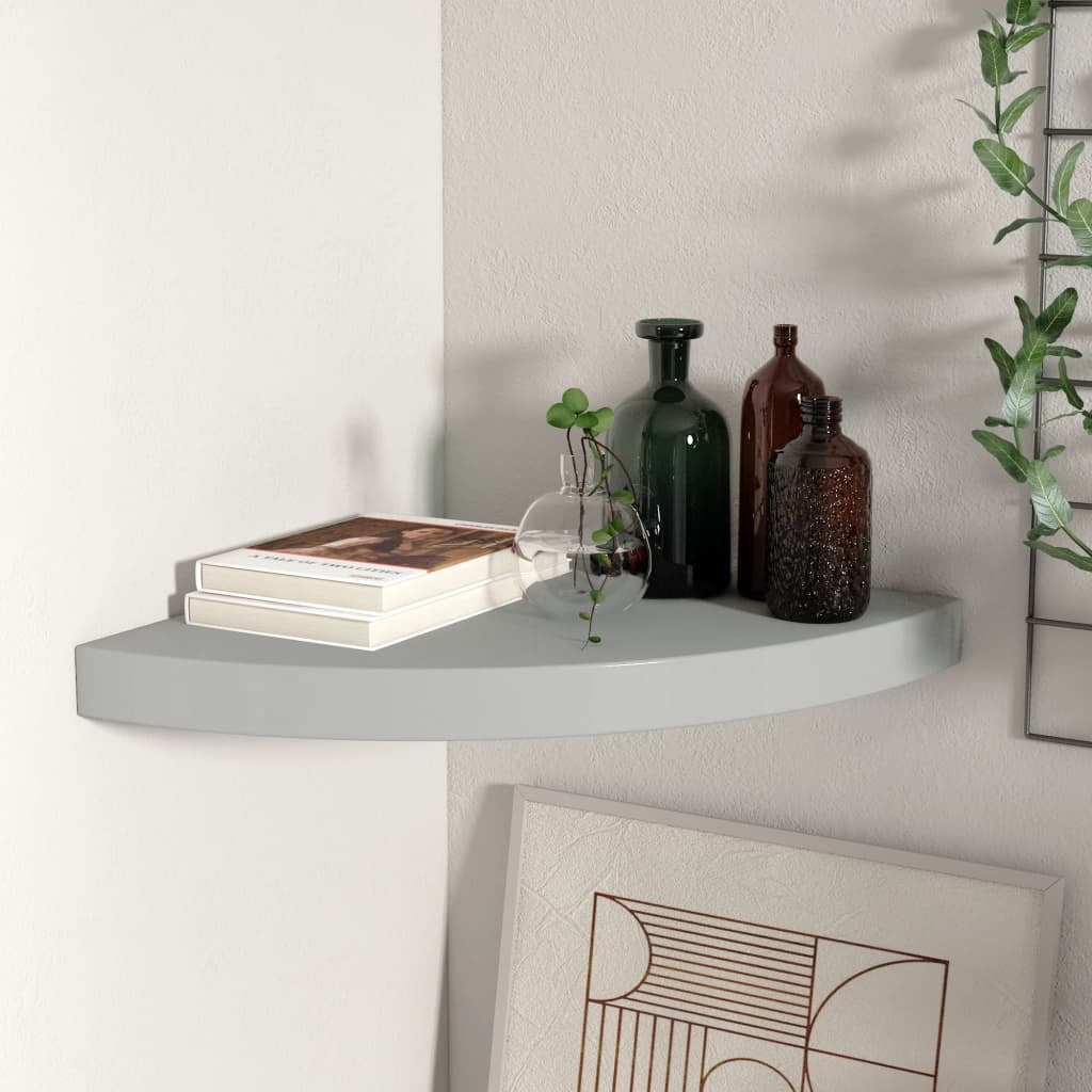 vidaXL Floating Corner Shelf Oak 9.8"x9.8"x1.5" MDF