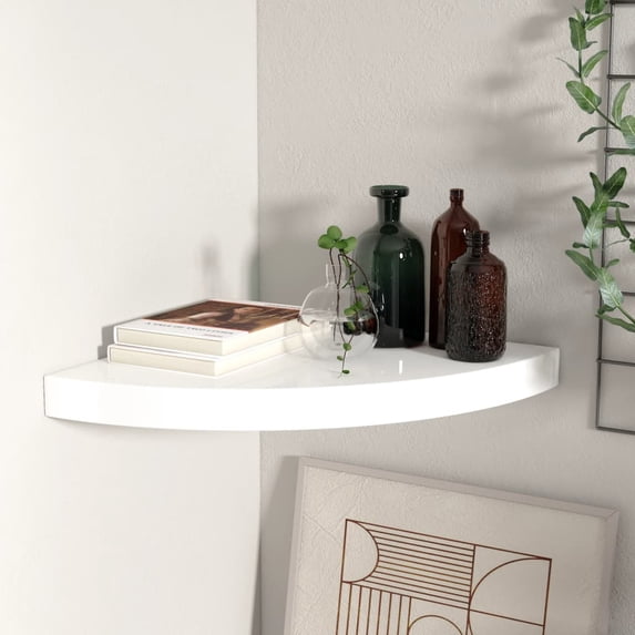 vidaXL Floating Corner Shelf Oak 9.8"x9.8"x1.5" MDF