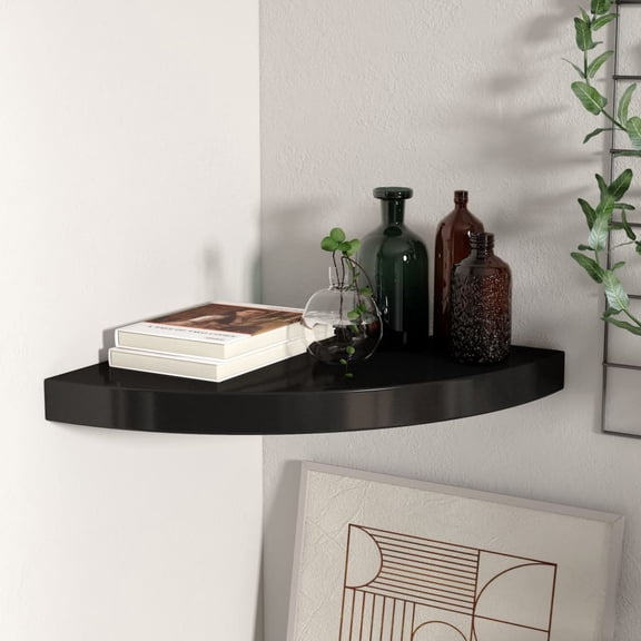vidaXL Floating Corner Shelf Oak 9.8"x9.8"x1.5" MDF