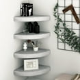 thumbnail image 1 of vidaXL Floating Corner Shelf Oak 9.8"x9.8"x1.5" MDF, 1 of 7