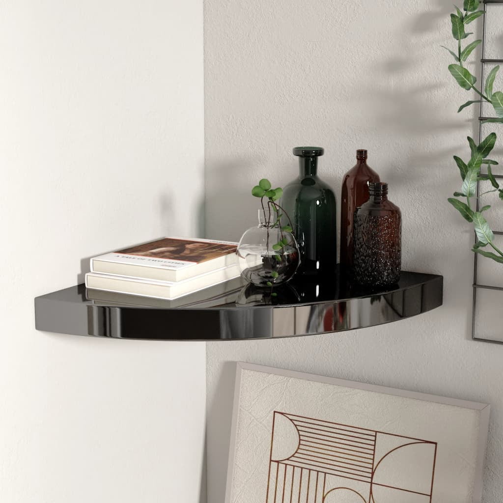 vidaXL Floating Corner Shelf Oak 9.8"x9.8"x1.5" MDF